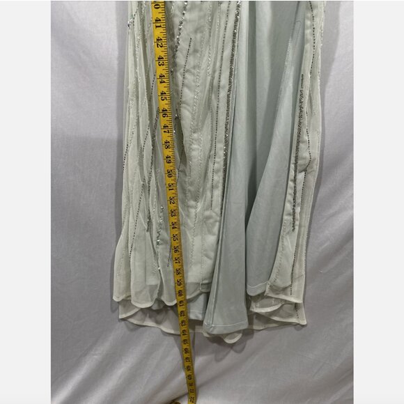 NWT $498 Mac Duggal [ 4 ]‎ Beaded Sleeveless Faux Wrap Gown in Mint #Q715 - Picture 8 of 14